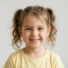 Reference photo of the girl used to generate the aged faces