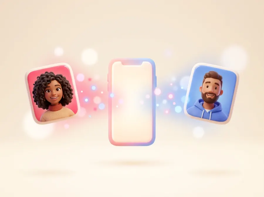 Two parent photos being uploaded into the app — a man and a woman, side by side
